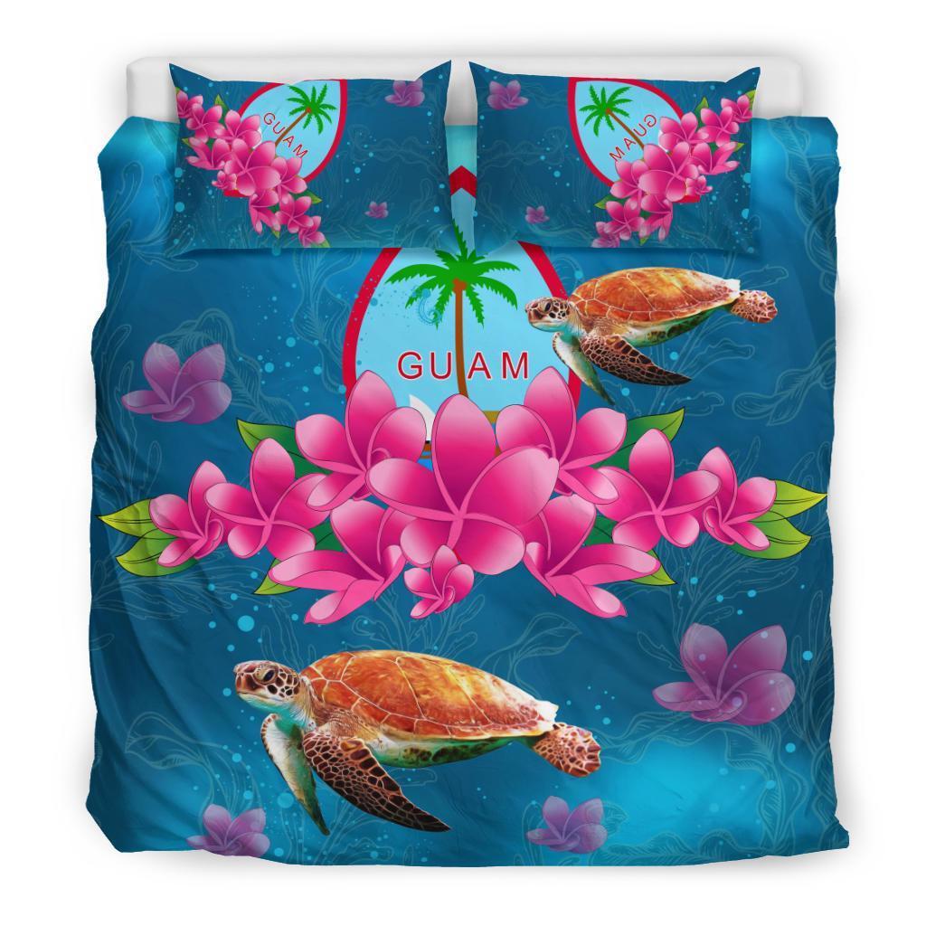 Guam Plumeria Kanaka Turtle Sea Bedding Set - AH - Vibe Hoodie Shop