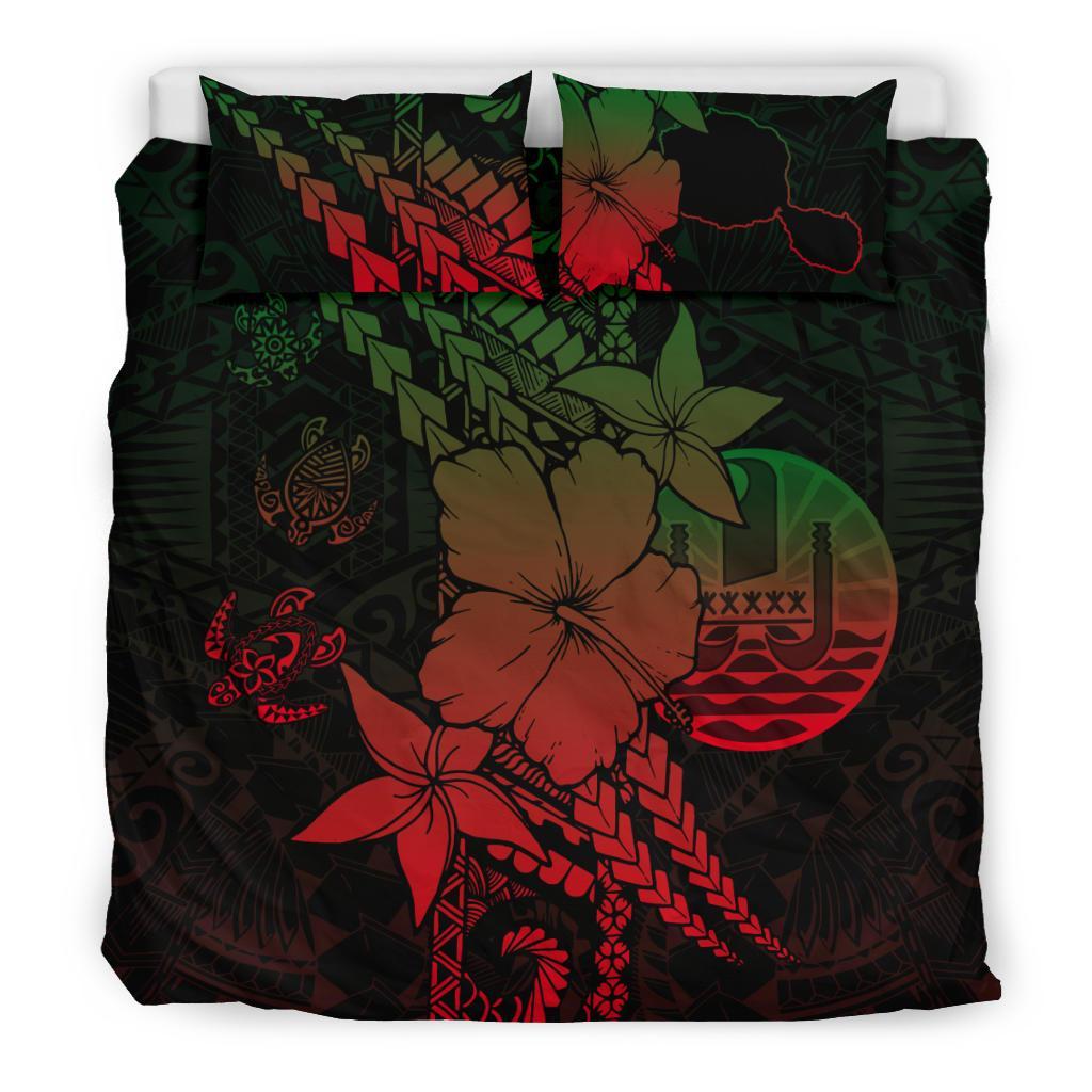 Tahiti Bedding Set - Hibiscus Polynesia Duvet Cover - Vibe Hoodie Shop