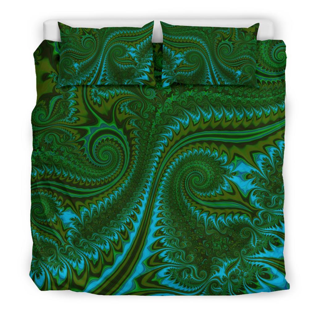 New Zealand Bedding Set, Koru Fern Duvet Cover And Pillow Case - Abstract Style 02 - Vibe Hoodie Shop