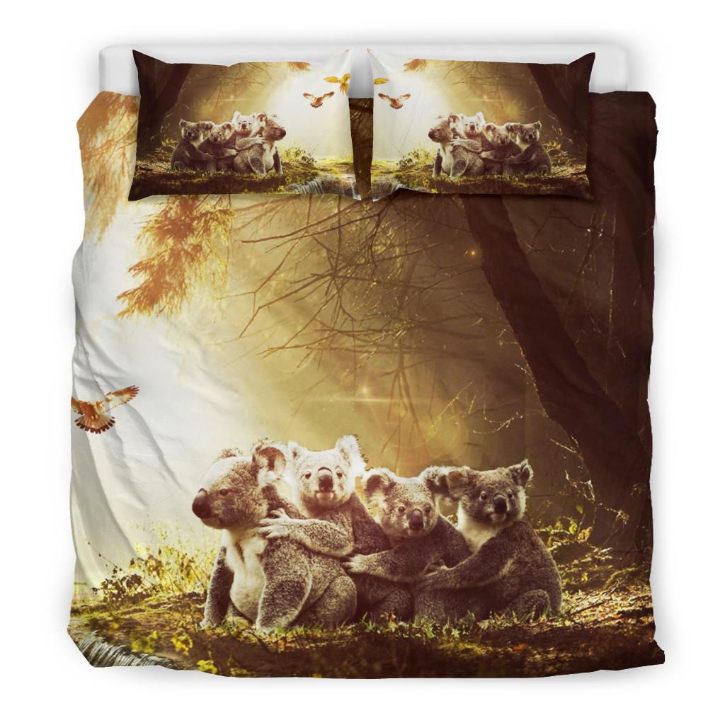 Bedding Set - Koala Family Landscape Art - Vibe Hoodie Shop