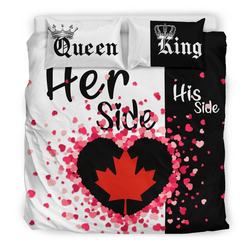 Canada Bedding Set Couple King/Queen Her Side/His Side - Vibe Hoodie Shop