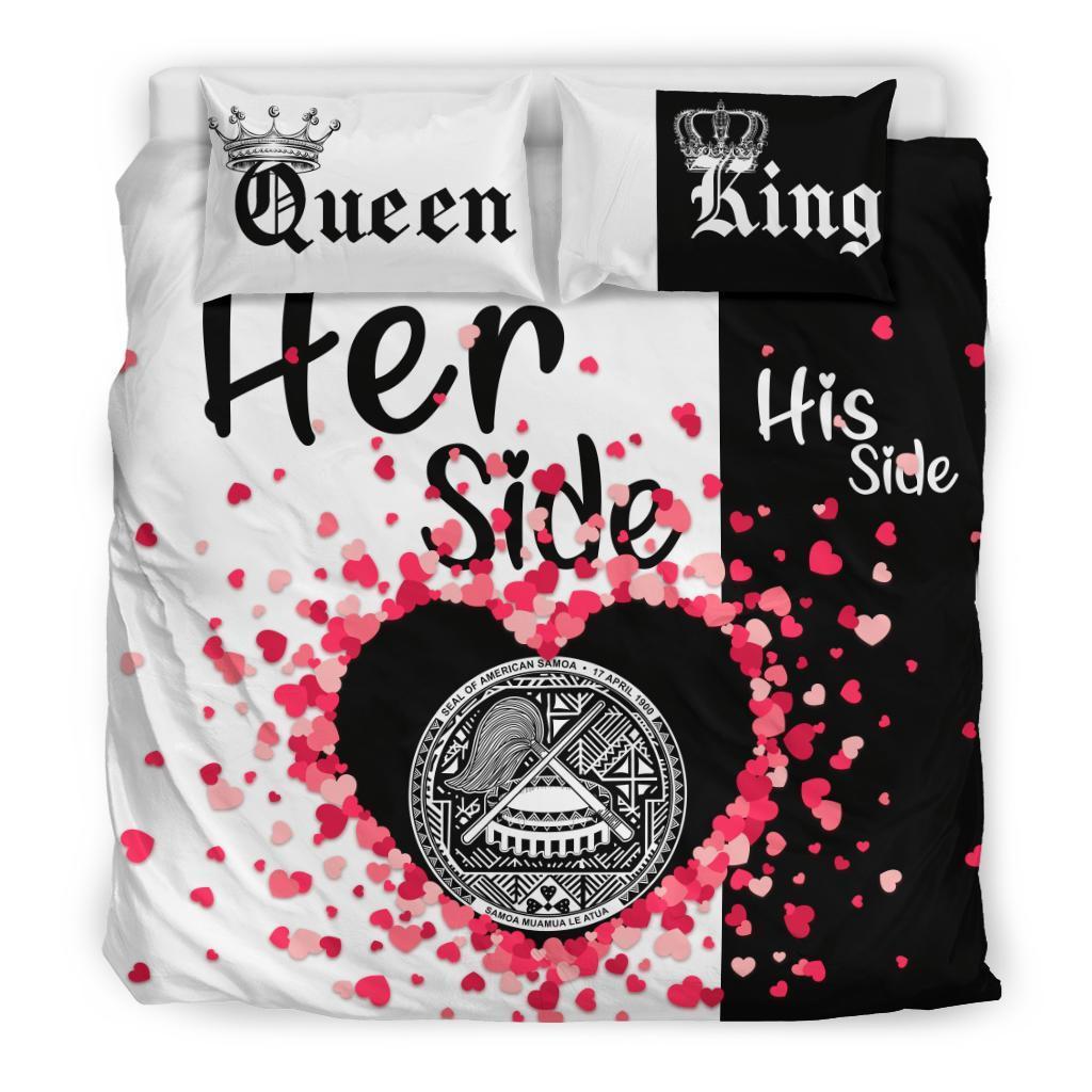 American Samoa Bedding Set Couple King/Queen Her Side/His Side - Vibe Hoodie Shop