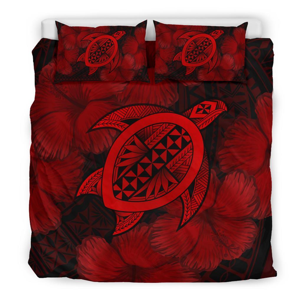 Tonga Turtle Hibiscus Bedding Set - Ah - Vibe Hoodie Shop