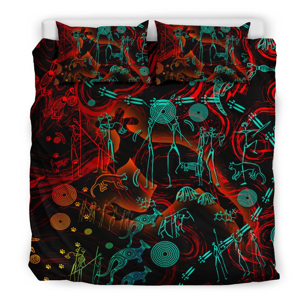 Bedding Set, Kangaroo Adults Indigenous Art - Vibe Hoodie Shop