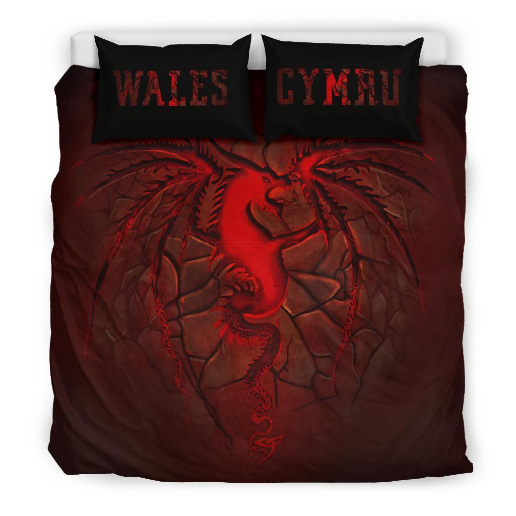 Wales Bedding Set, Welsh Dragon Lava - Vibe Hoodie Shop