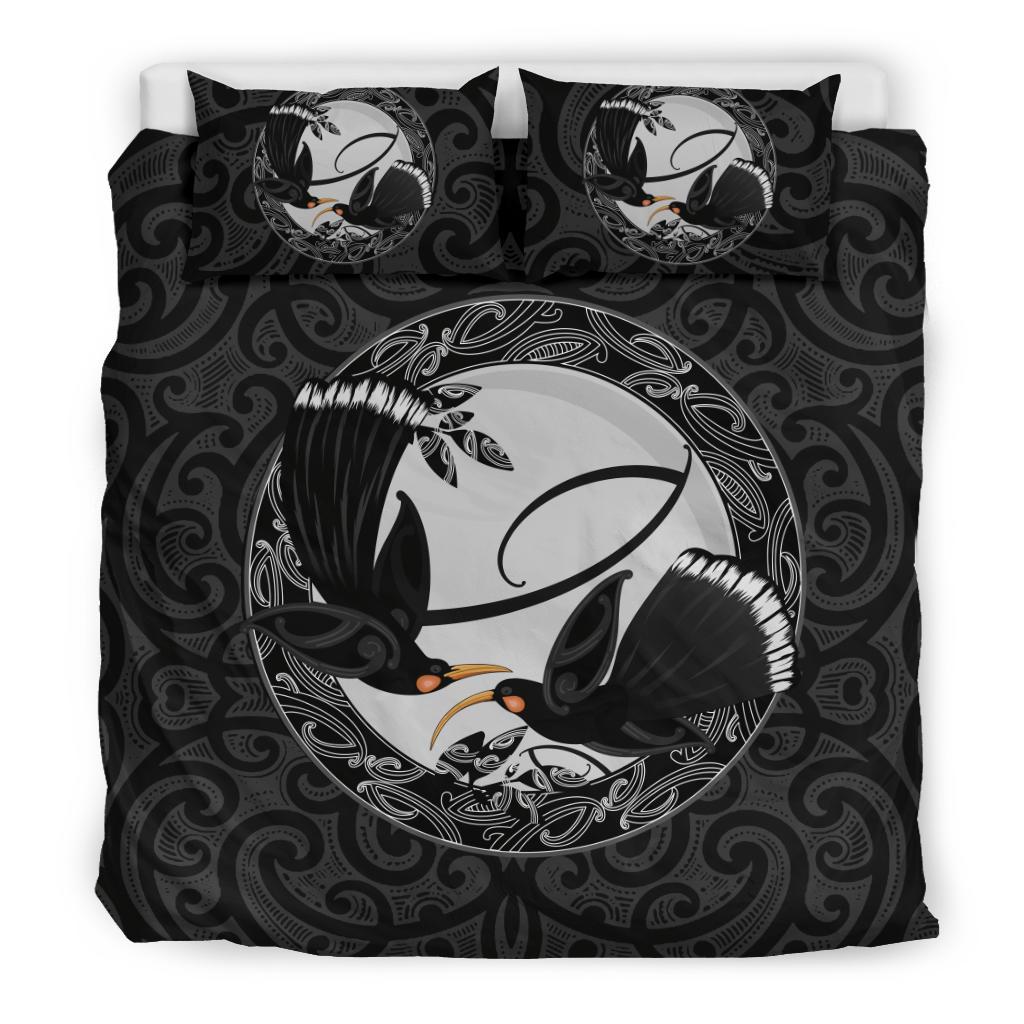 New Zealand Huia Bird, Maori Bedding Set - Vibe Hoodie Shop