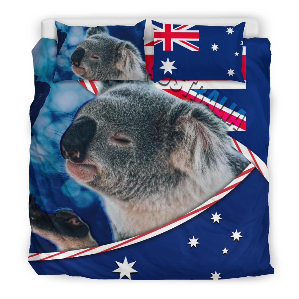 Bedding Set - Australian Flag and Coat Of Arms Bedding Set Koala 3D - Vibe Hoodie Shop