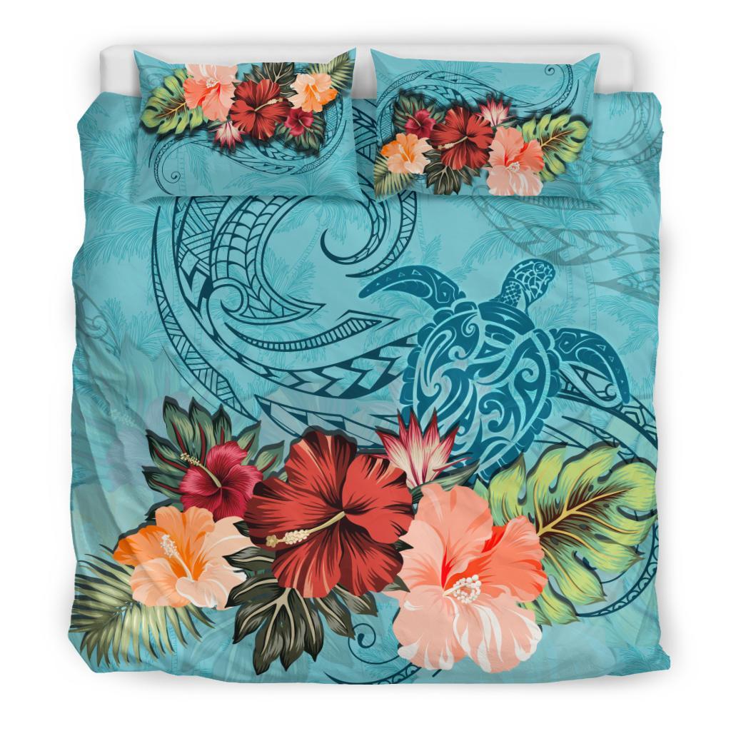 Polynesian Turtle And Hibiscus Bedding Set - Vibe Hoodie Shop