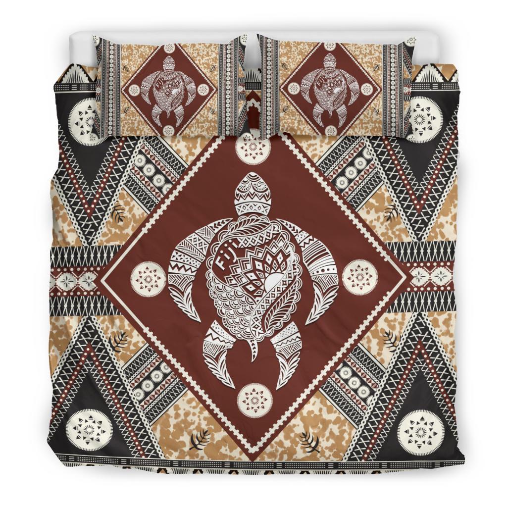 Fiji Bedding Set - Tapa Pattern Turtle - Vibe Hoodie Shop