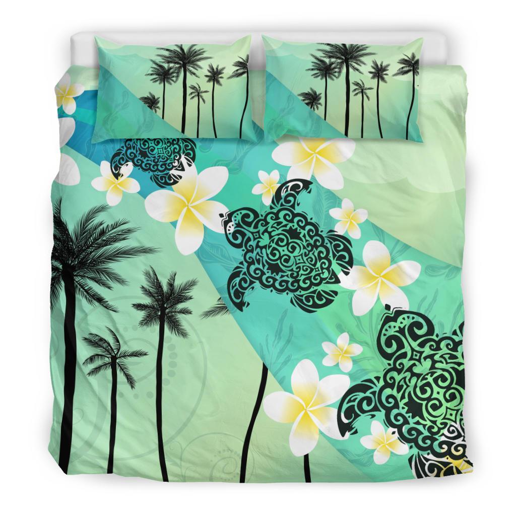 Turtle Plumeria Bedding Set - Vibe Hoodie Shop