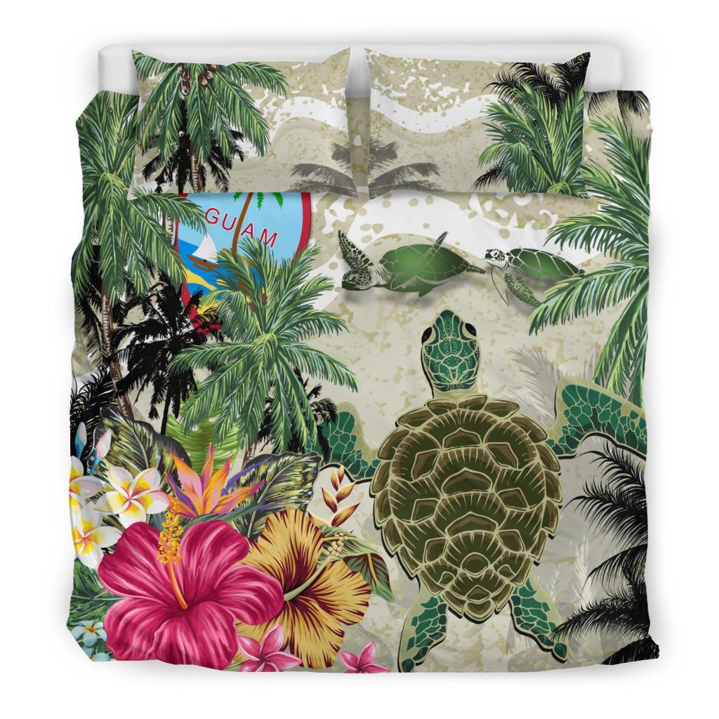 Guam Bedding Set Turtle Polynesian Hibiscus - Vibe Hoodie Shop