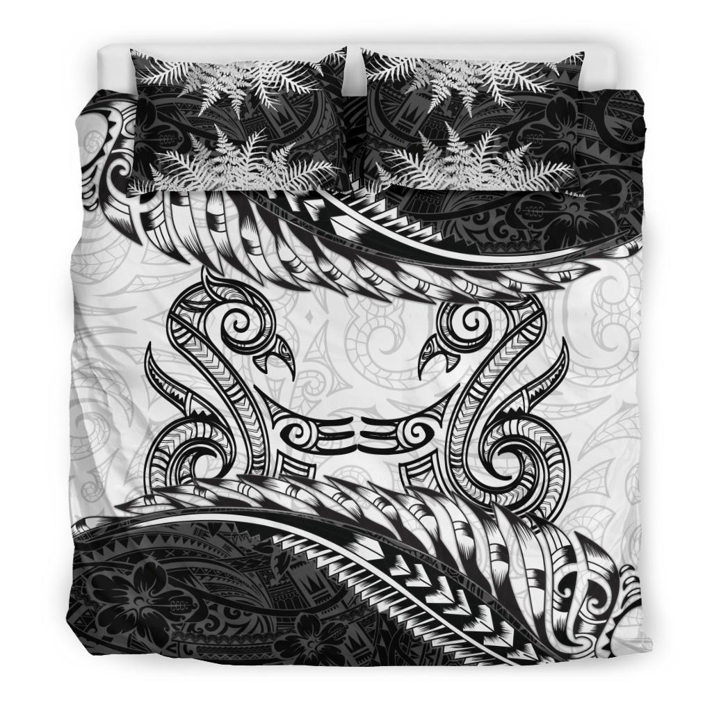 New Zealand Bedding Set Manaia Maori - Silver Fern Duvet Cover - Vibe Hoodie Shop