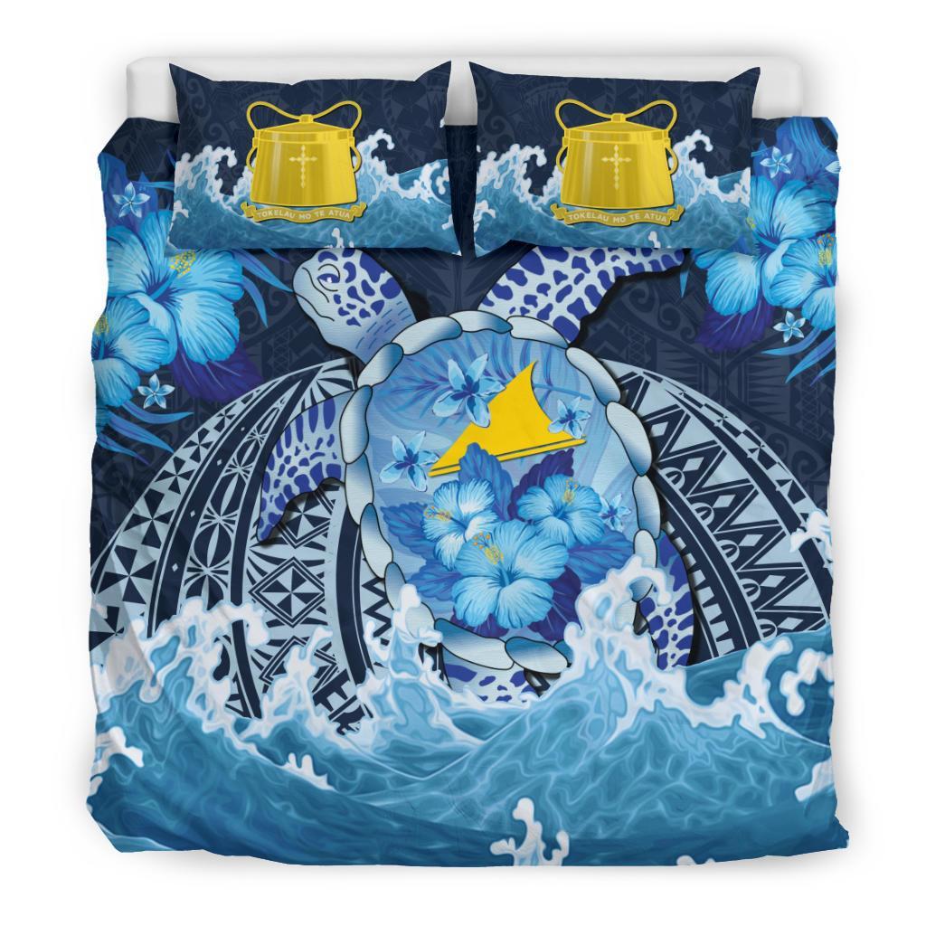 Tokelau Polynesian Sea Turtle Hibiscus Bedding Set - Vibe Hoodie Shop