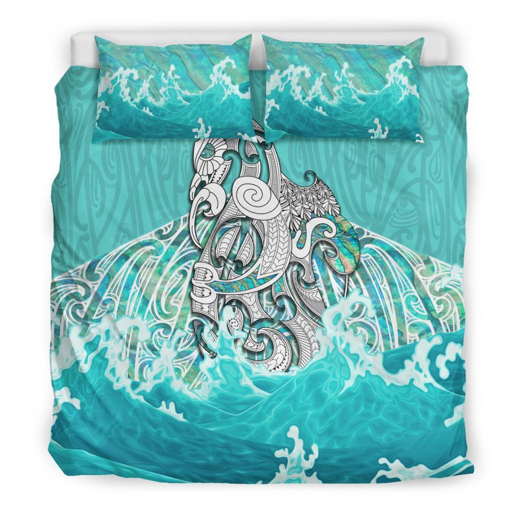 Maori Manaia The Blue Sea Bedding Set, Turquoise - Vibe Hoodie Shop