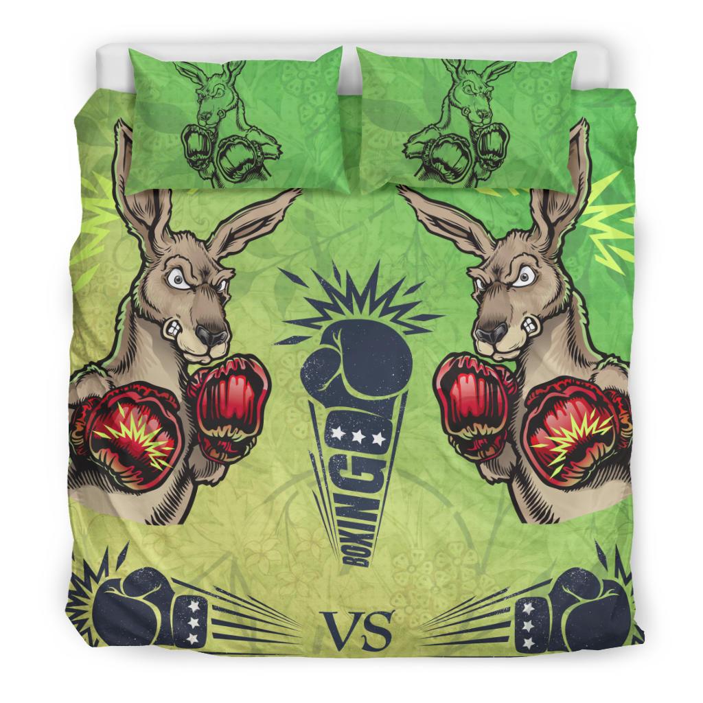 Aboriginal Bedding Set - Kangaroo Boxing - Vibe Hoodie Shop