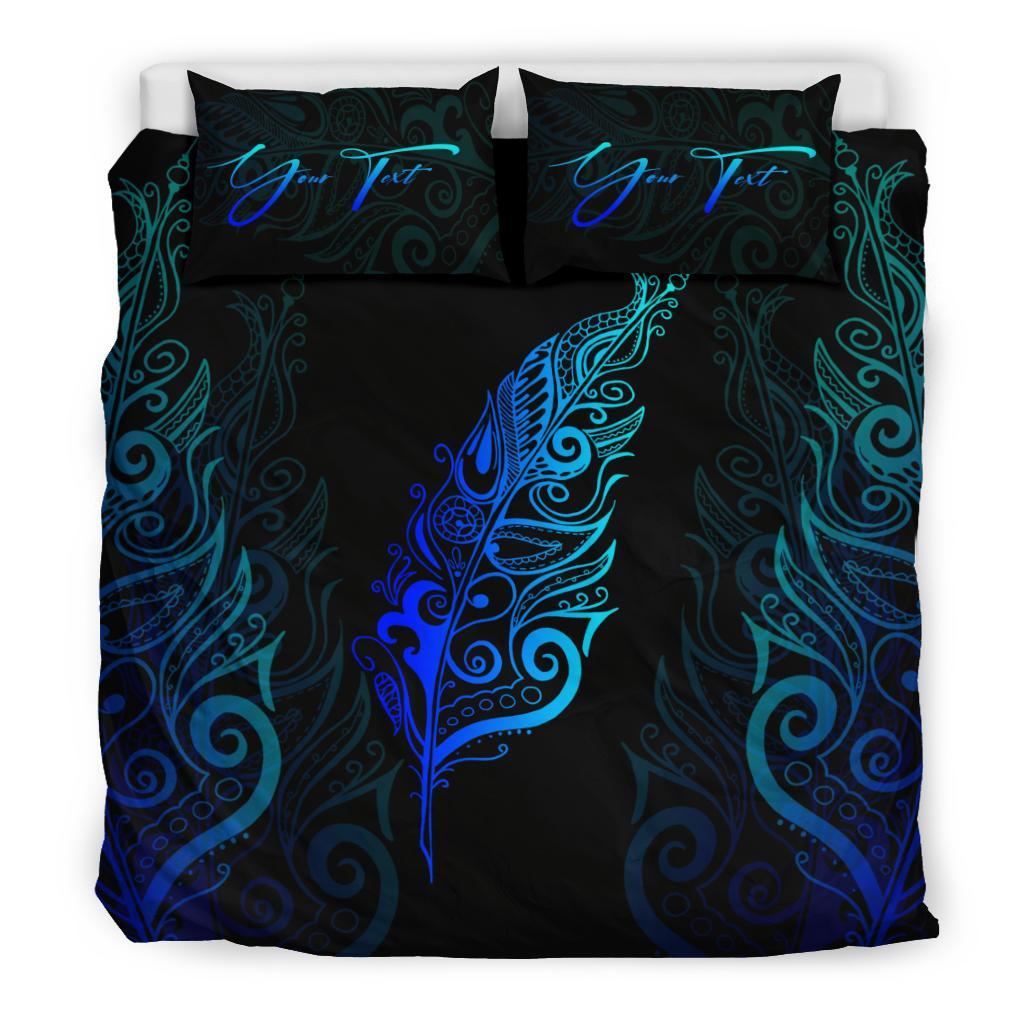 Signature Custom, Light Silver Fern Bedding Set Blue - Vibe Hoodie Shop