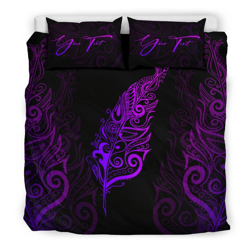 Signature Custom, Light Silver Fern Bedding Set Purple - Vibe Hoodie Shop