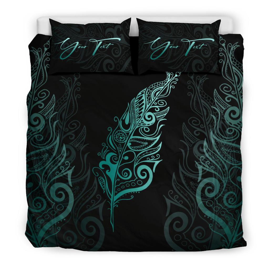 Signature Custom, Light Silver Fern Bedding Set Turquoise - Vibe Hoodie Shop