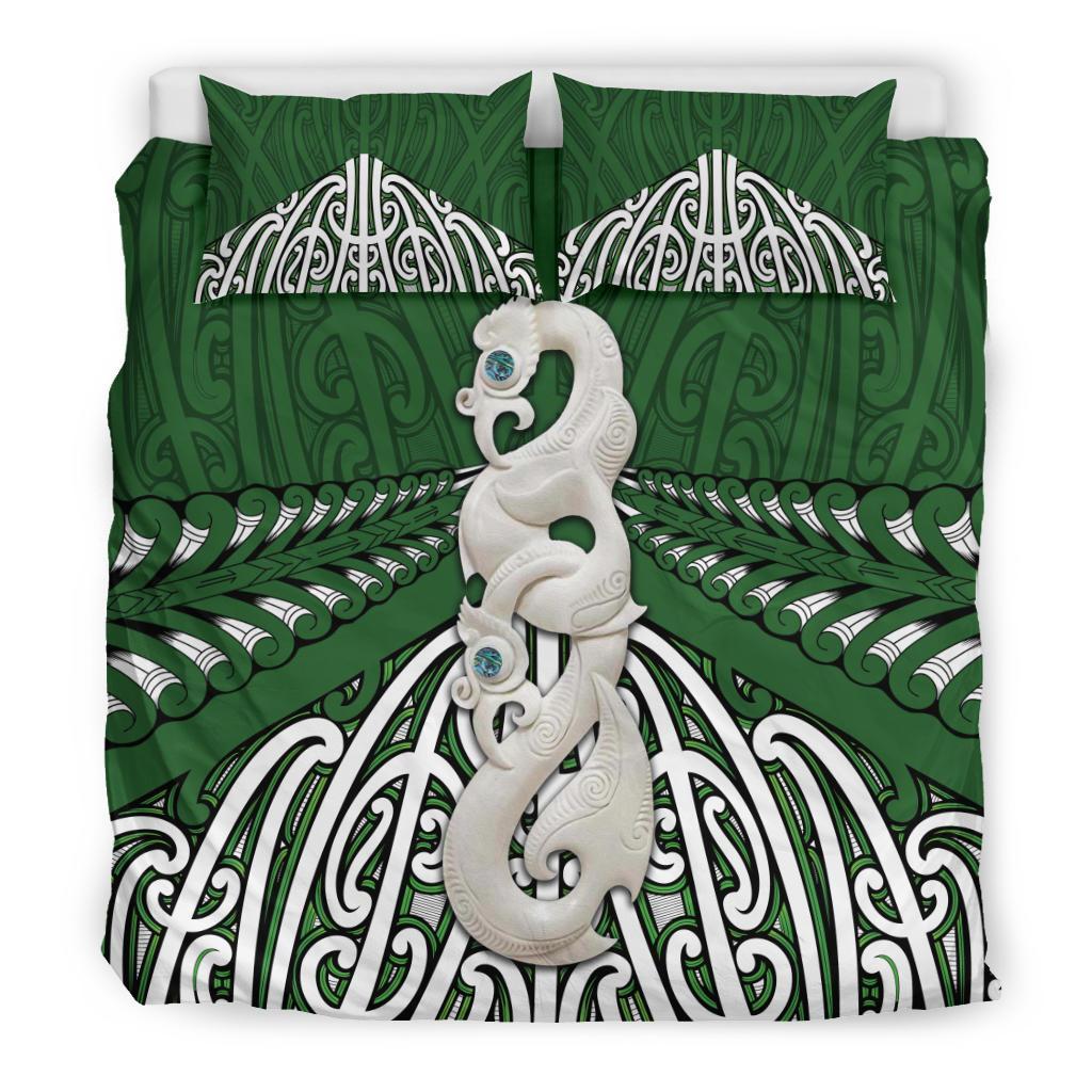 Maori Moko Tattoo Bedding Set, Manaia Pounamu - Vibe Hoodie Shop