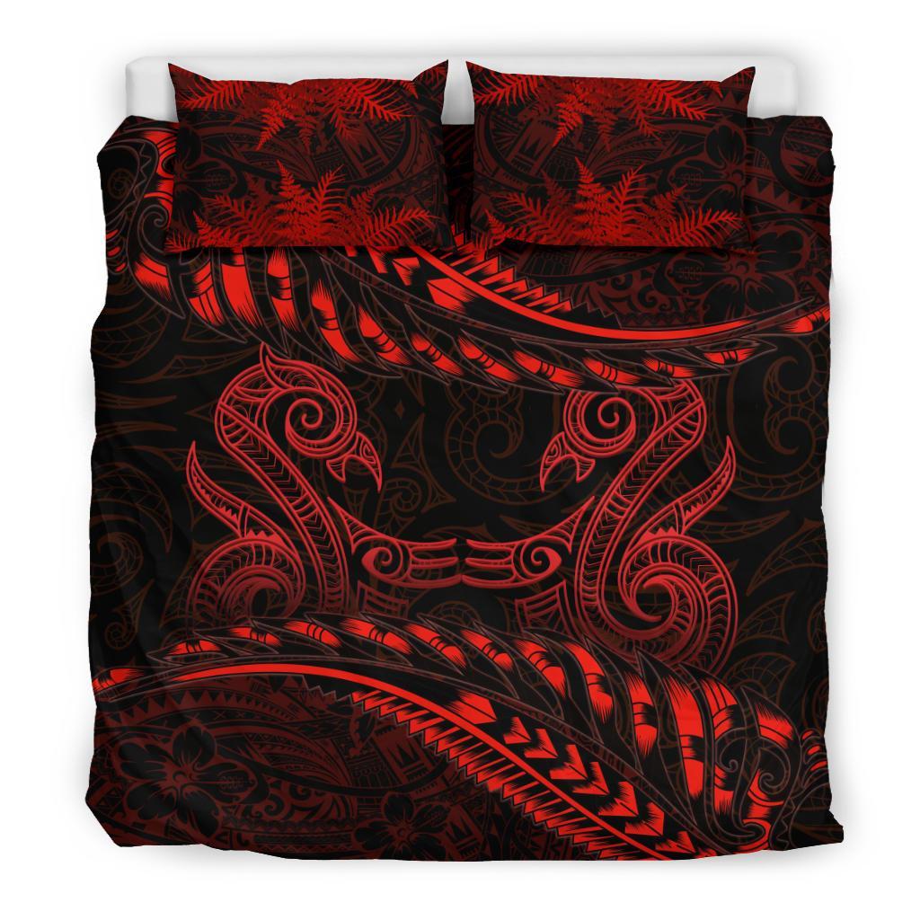 New Zealand Bedding Set Manaia Maori - Silver Fern Duvet Cover - Vibe Hoodie Shop