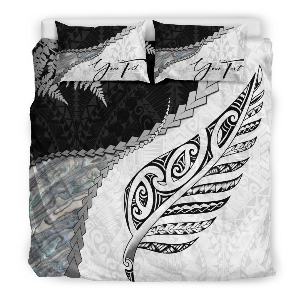 Signature Custom, Paua Shell Maori Silver Fern Bedding Set - Vibe Hoodie Shop