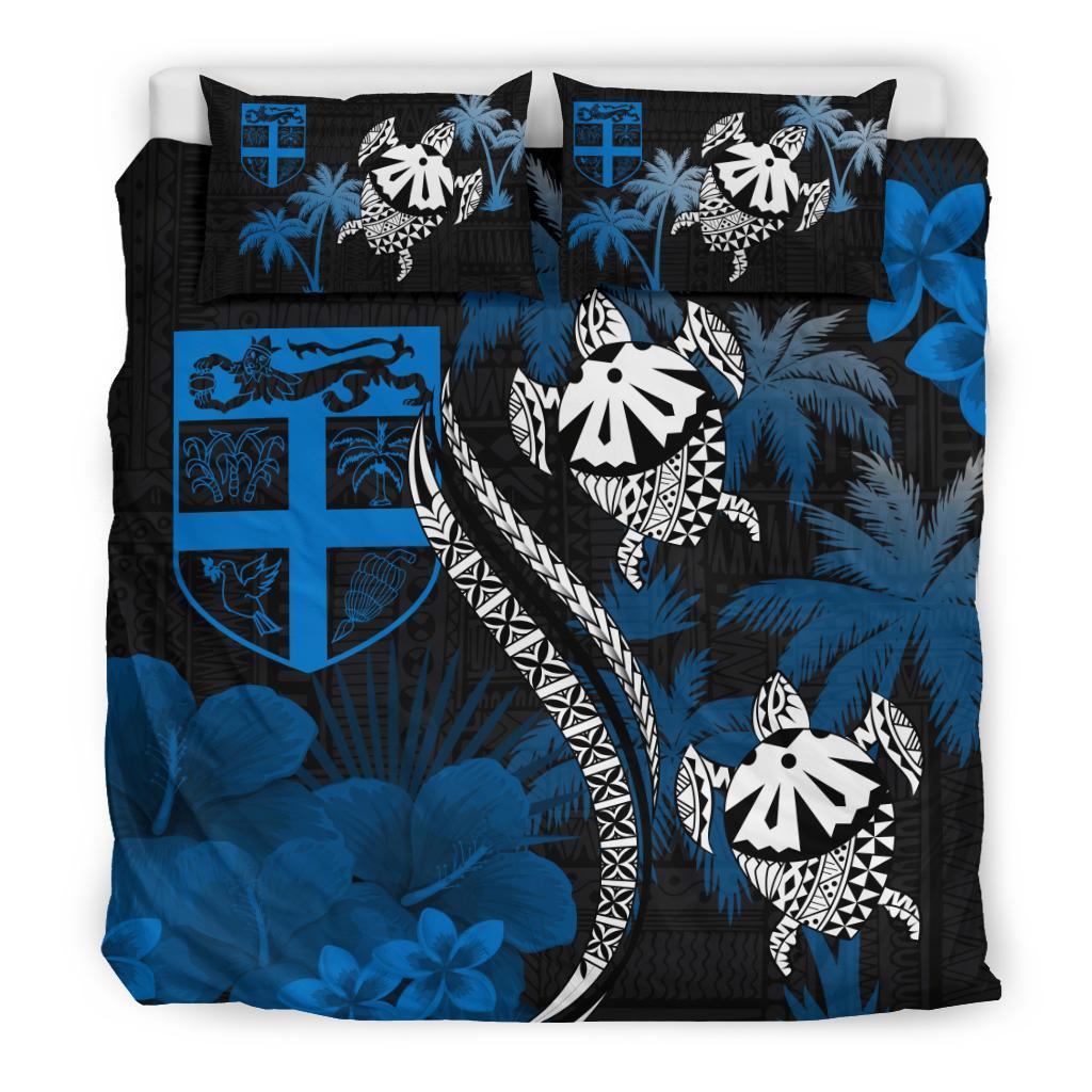 Fiji Bedding Set - Fiji Turtle Hibiscus Plumeria Coat of Arm - Bedding Set - Vibe Hoodie Shop