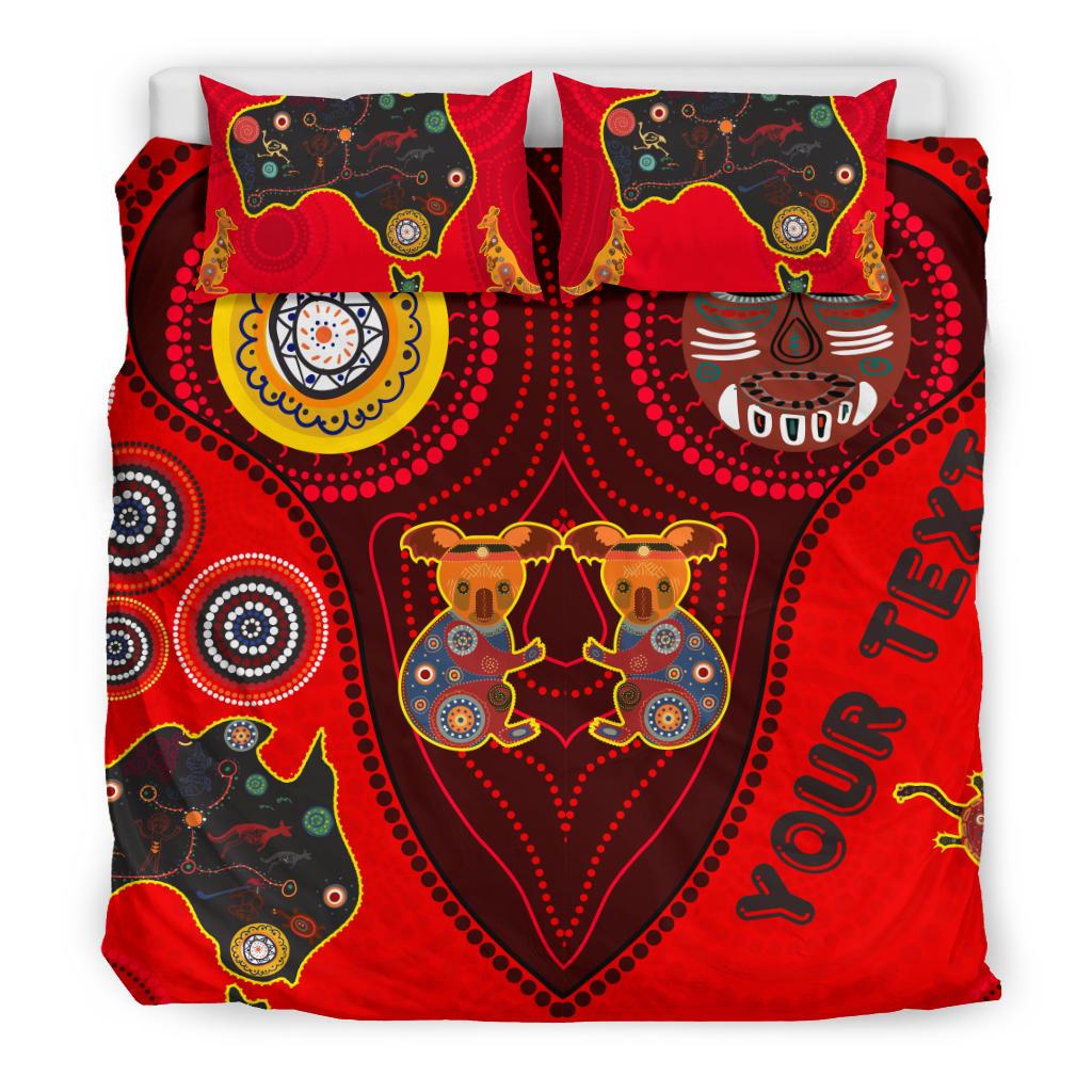 Aboriginal Custom Bedding Set Aboriginal, Animal Dots Pattern - Vibe Hoodie Shop