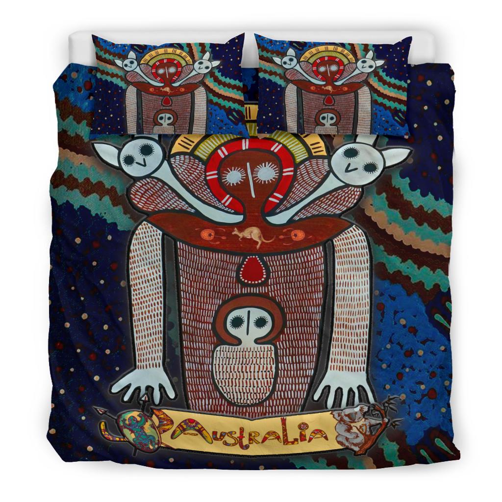 Wandjina Bedding Set - Australian Aboriginal Mythology - My Australia - Vibe Hoodie Shop