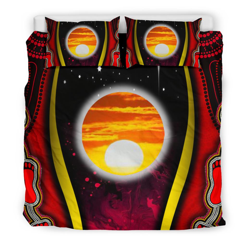 Aboriginal Bedding Set - Indigenous Flag Symbolic Meaning - Vibe Hoodie Shop