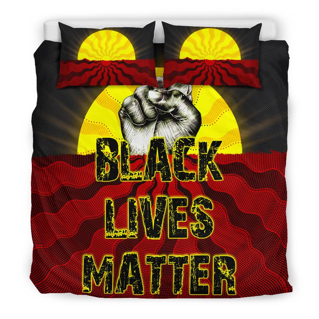 Bedding Set, Aboriginal Black Lives Matter Sun Dot Painting - Vibe Hoodie Shop