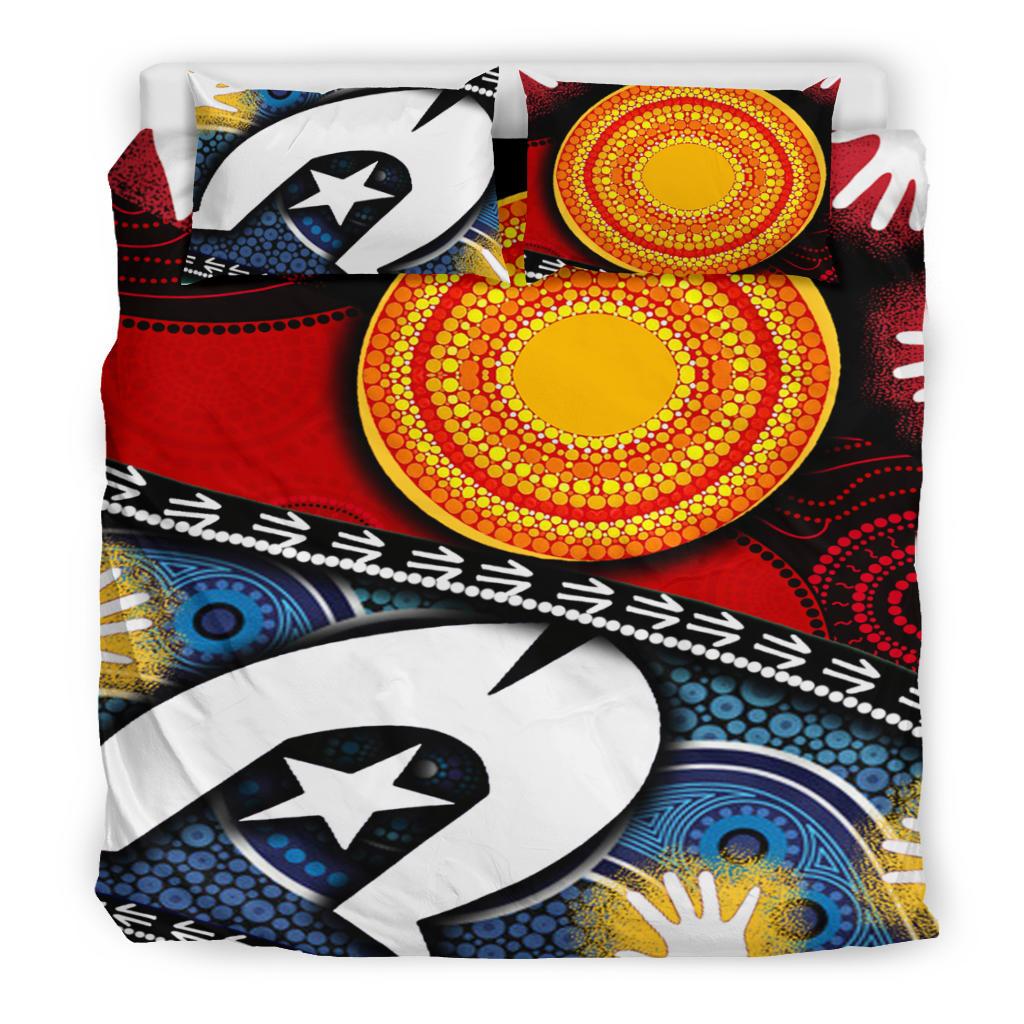 Bedding Set - Australian NAIDOC Aboriginal and Torres Strait Islands Flags - Vibe Hoodie Shop