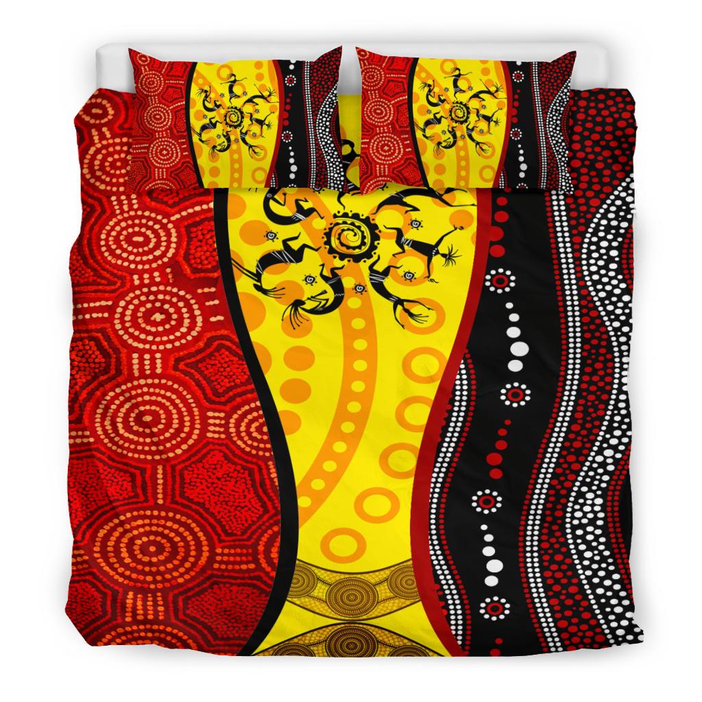 Aboriginal Bedding Sets - Dreamtime Koori Dot Acrylic Paint - Vibe Hoodie Shop