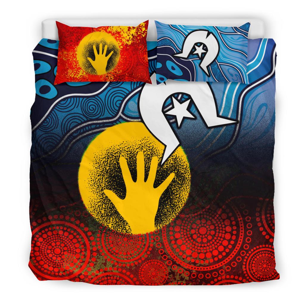 Aboriginal Bedding Set - Aboriginal and Torres Strait Islanders Flag - Vibe Hoodie Shop