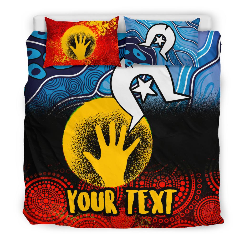 Custom Aboriginal Bedding Set - Aboriginal and Torres Strait Islanders Flag - Vibe Hoodie Shop