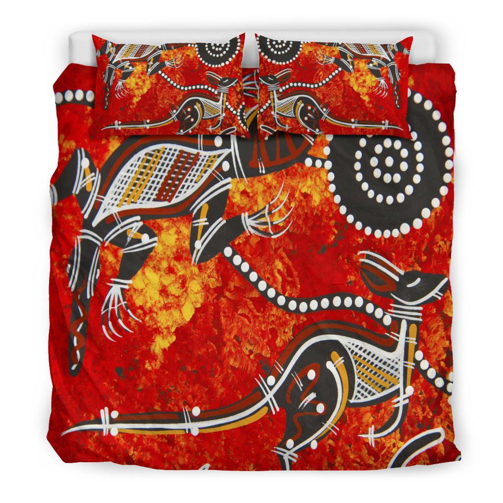 Bedding Sets - Aboriginal Crocodile And Kangaroo - Vibe Hoodie Shop