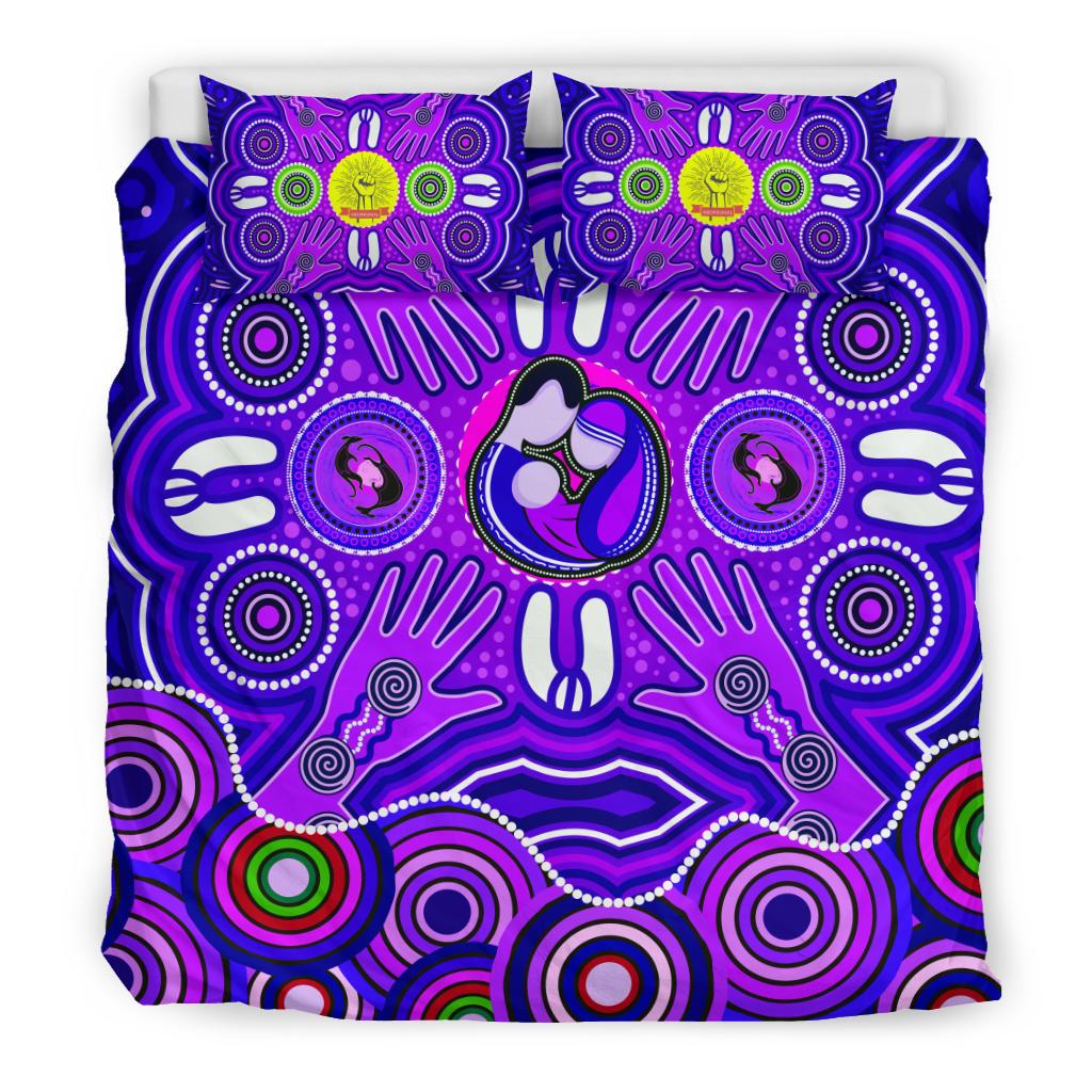 Bedding Set - Aboriginal Family With Dot Painting art - Vibe Hoodie Shop