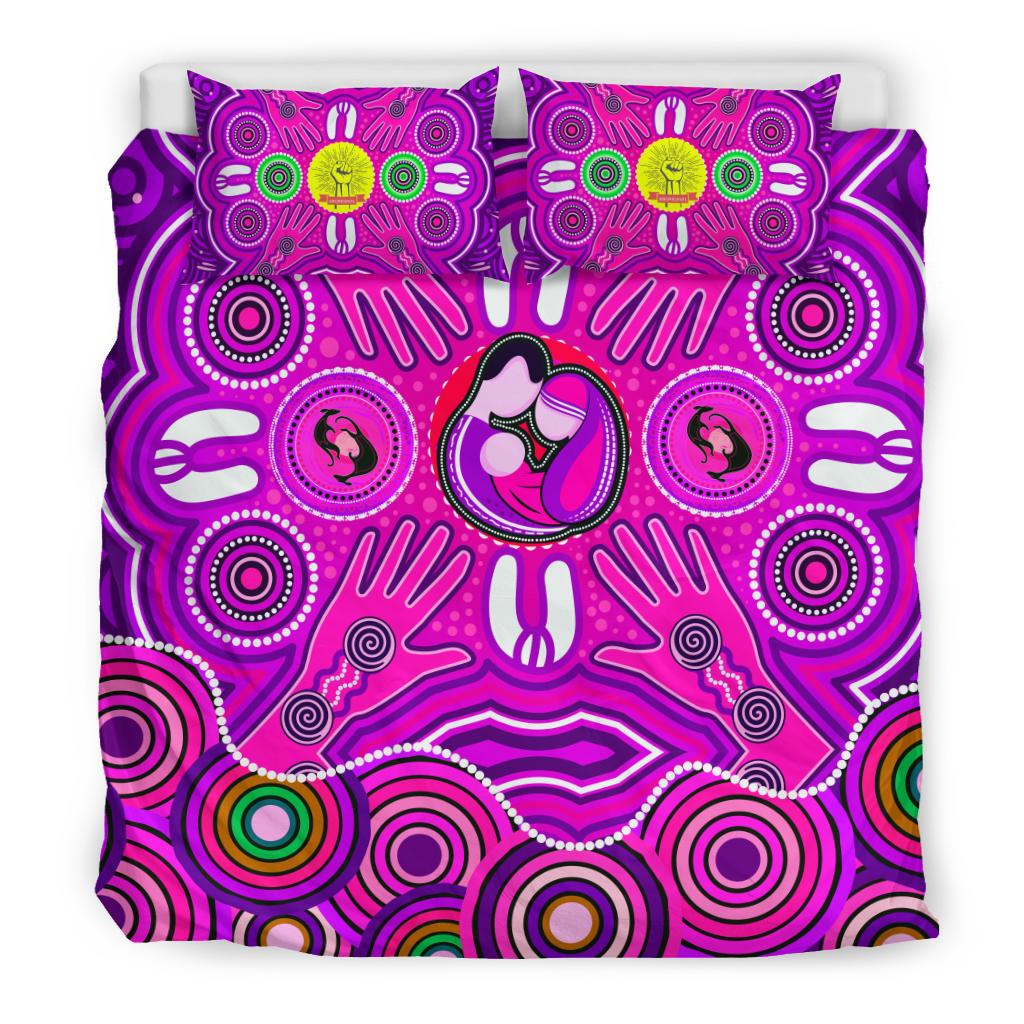 Bedding Set - Aboriginal Family With Dot Painting art - Vibe Hoodie Shop