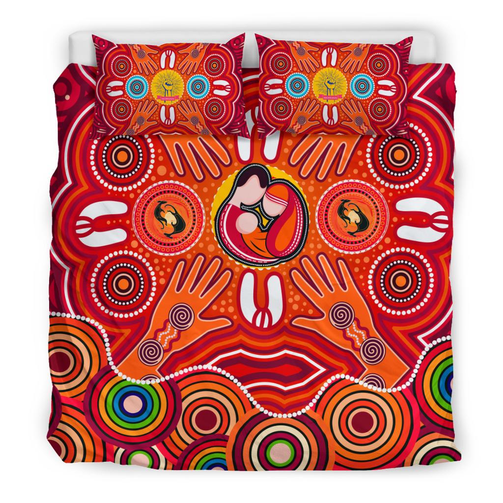 Bedding Sets - Aboriginal Family With Dot Painting art - Vibe Hoodie Shop