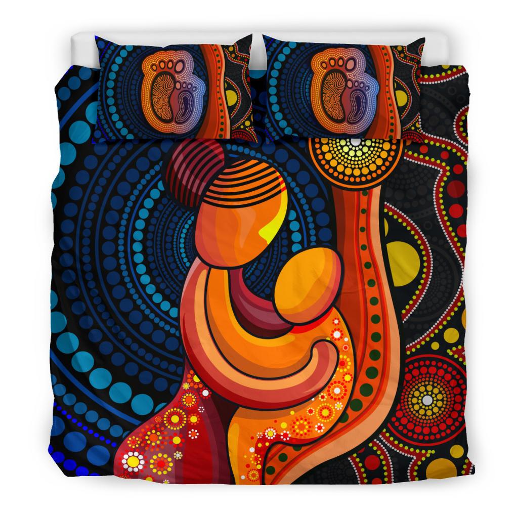 Bedding Set - Aboriginal Mother And Son - Vibe Hoodie Shop