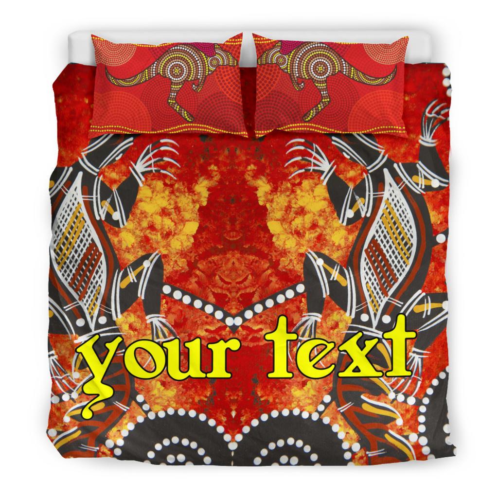 (Custom) Bedding Sets - Aboriginal Crocodile And Kangaroo - Vibe Hoodie Shop