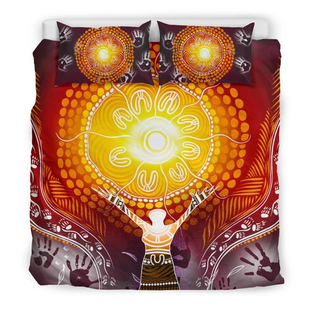 Aboriginal Bedding Set NAIDOC Week - Because Of Her, We Can - Vibe Hoodie Shop