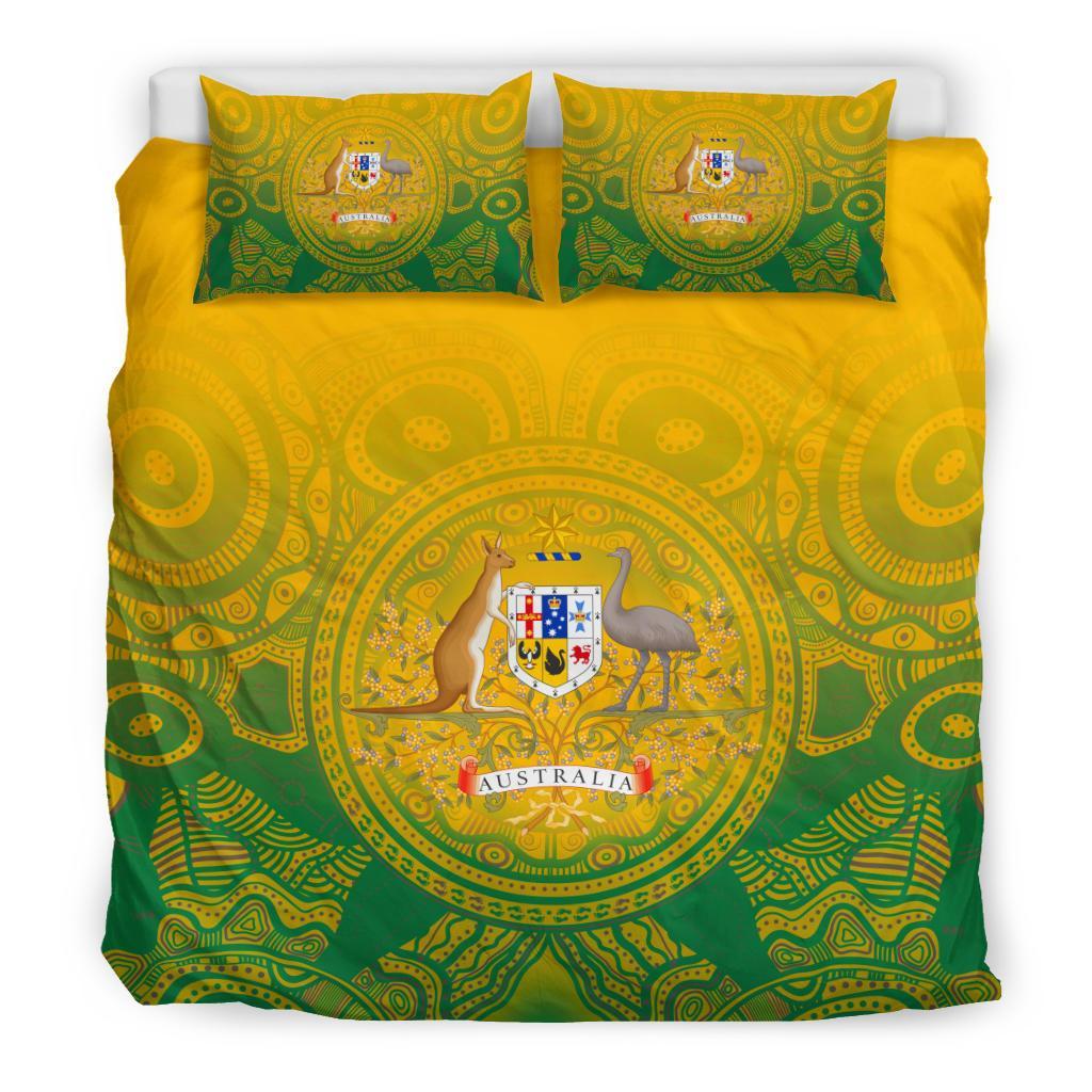 Aboriginal Bedding Set, Australia Rugby and Coat Of Arms - Vibe Hoodie Shop