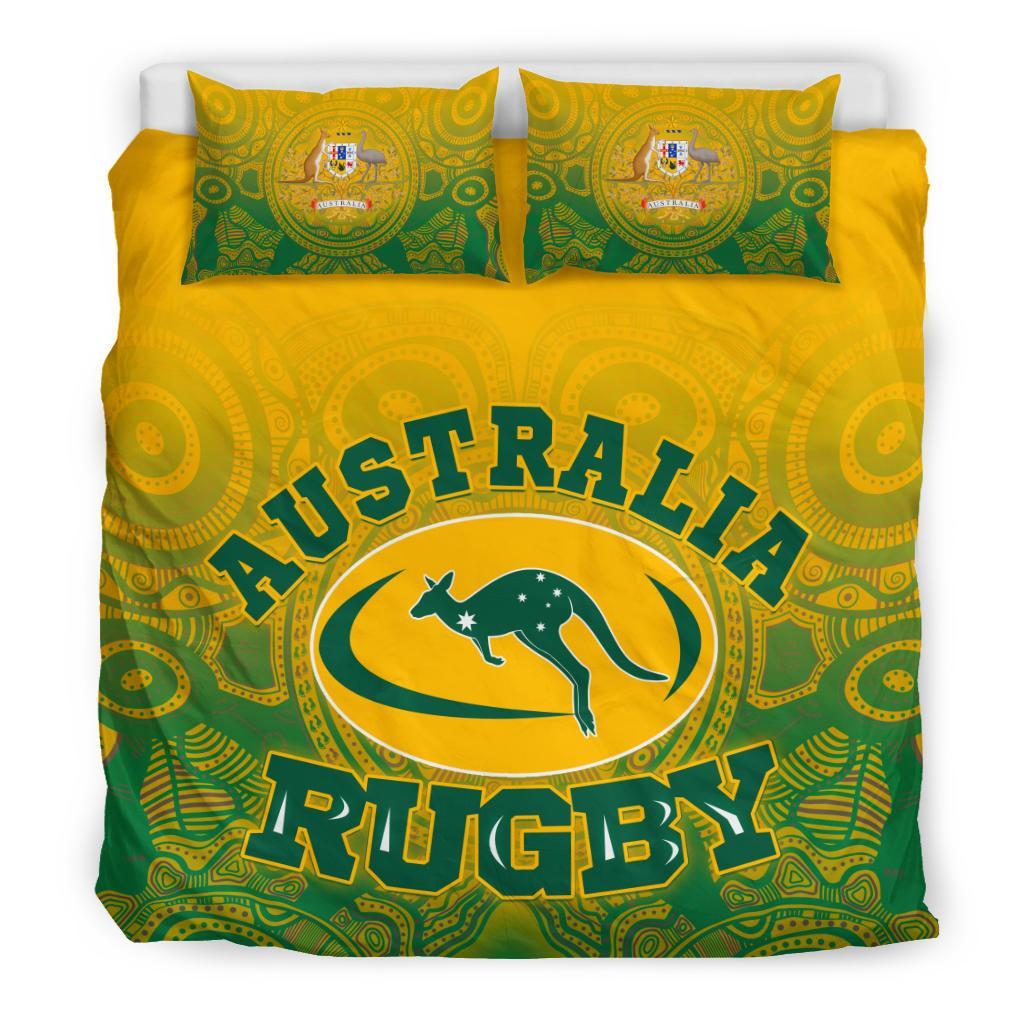 Aboriginal Bedding Set, Australia Rugby and Coat Of Arms Ver02 - Vibe Hoodie Shop