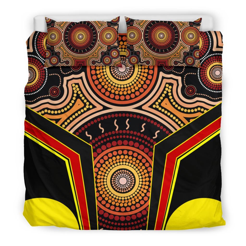 Bedding Set - Aboriginal With Dot Painting Art - Vibe Hoodie Shop