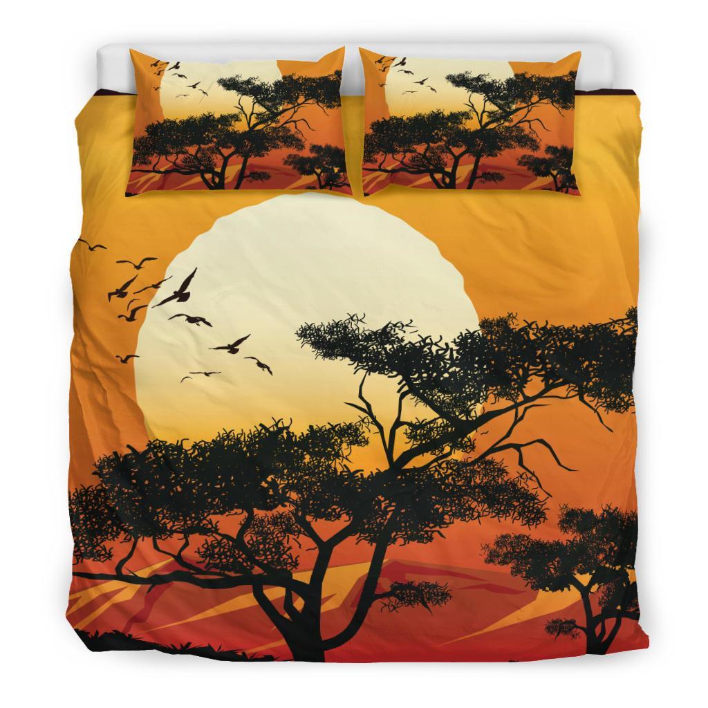 Bedding Set - Sunset And Tree In Australia - Vibe Hoodie Shop