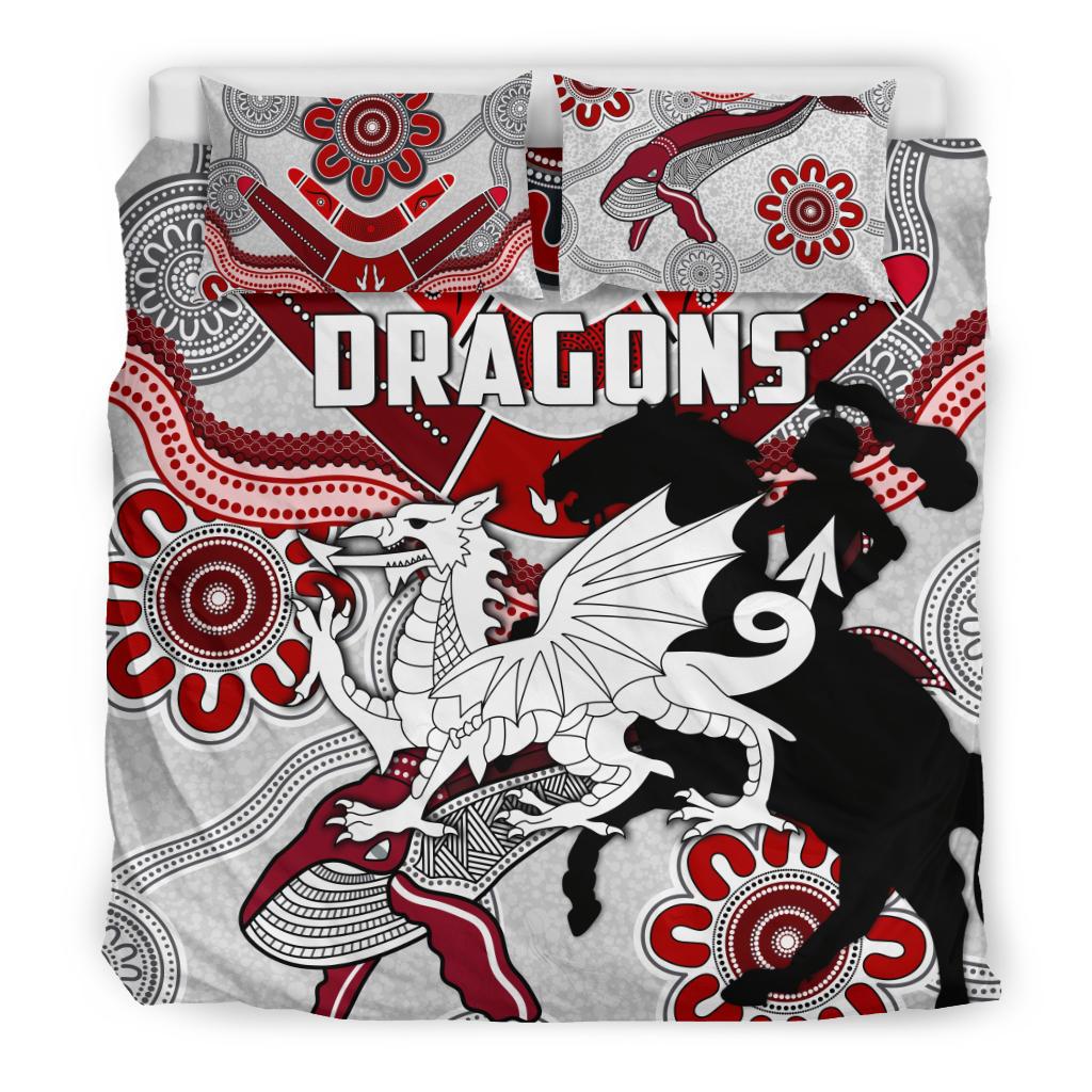 Dragons Bedding Set St. George Indigenous White - Vibe Hoodie Shop