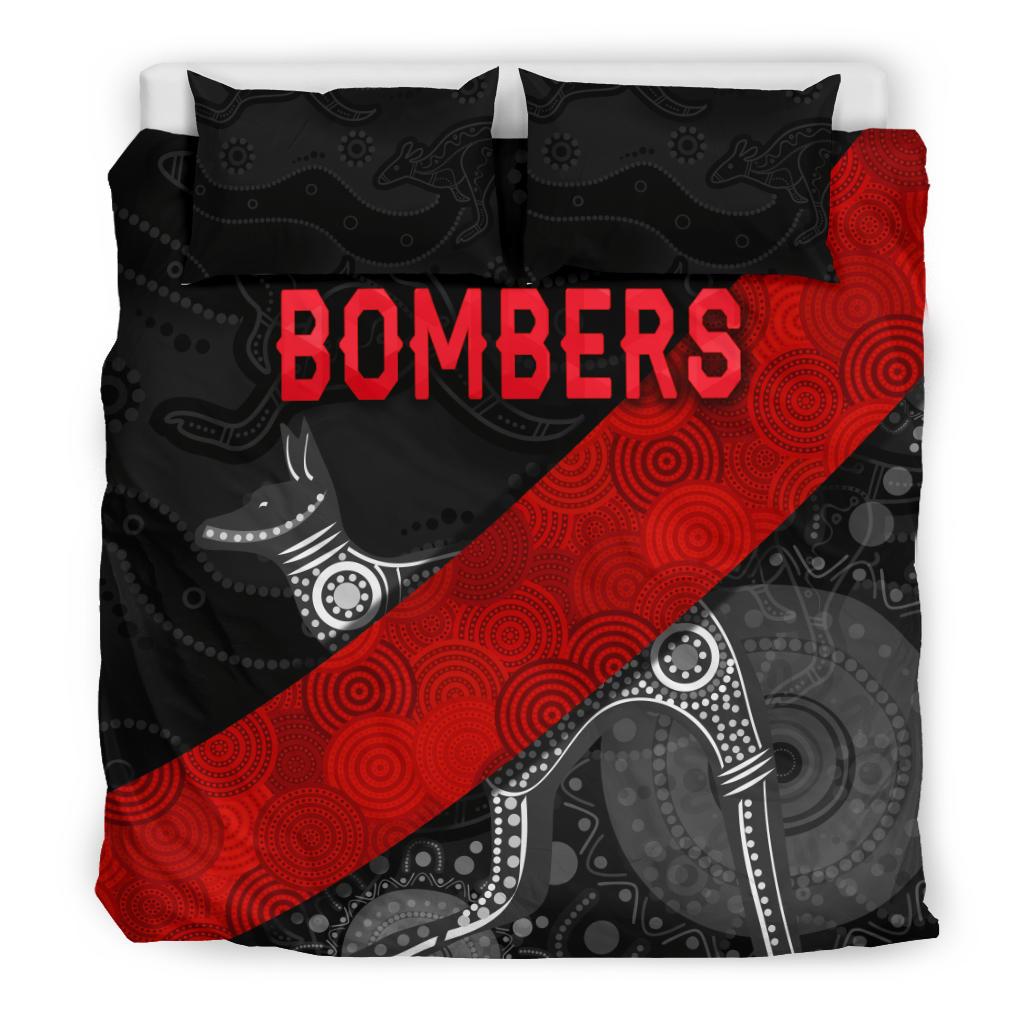 Essendon Bedding Set Indigenous Bombers - Black - Vibe Hoodie Shop