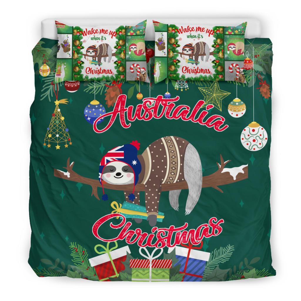 Australia Christmas Bedding Set Green - Merry Christmas - Vibe Hoodie Shop