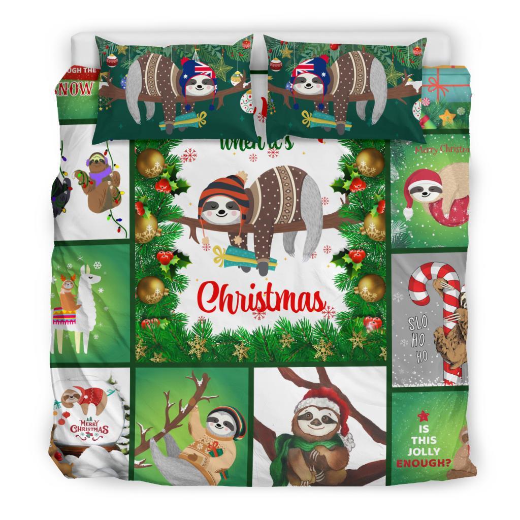 Australia Christmas Bedding Set Light Green - Merry Christmas - Vibe Hoodie Shop