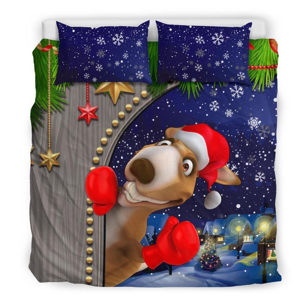 Christmas Bedding Set - Funny Kangaroo Christmas - - Vibe Hoodie Shop